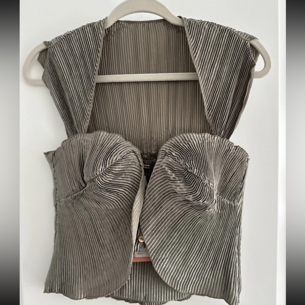 Cult Gaia  Pleated Blouse color Tea
